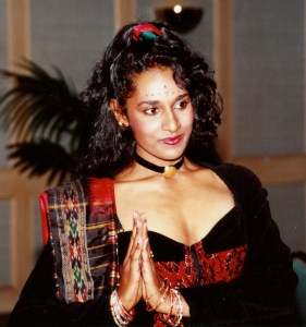 wearing north Indian wedding bindis at an Indian fashion show fundraiser for an university Indian club